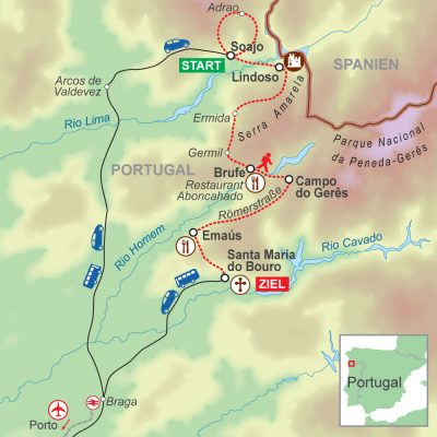 Wegskizze Wanderung Portugal 7Ü