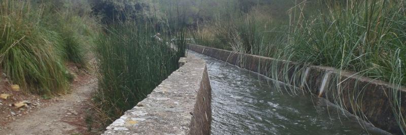 ein Flusslauf umgeben von steinernen Mauern - gesehen auf einer individuellen Wanderung auf Mallorca